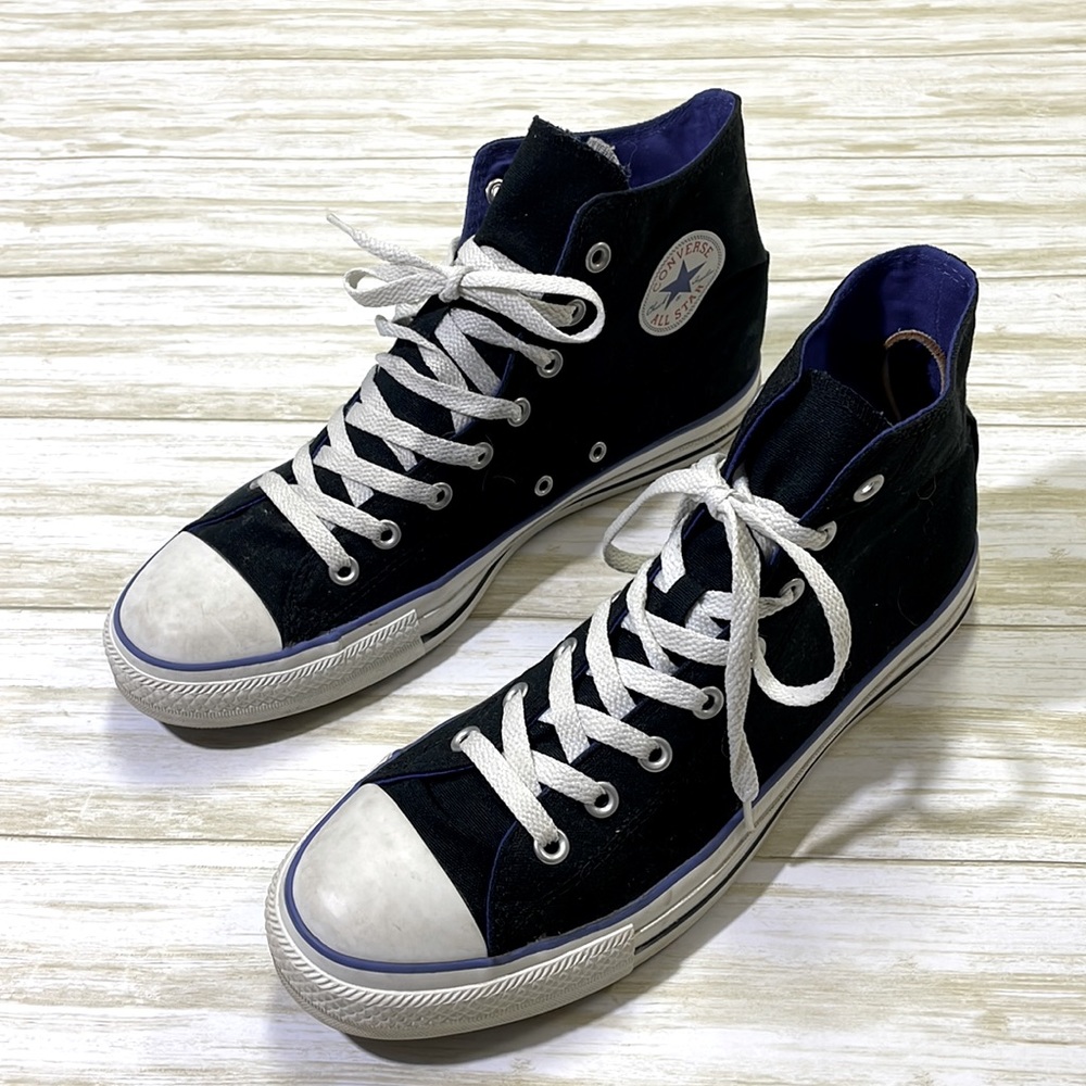 Converse mens 11 dark blue canvas high top classic casual sneaker shoes EUC